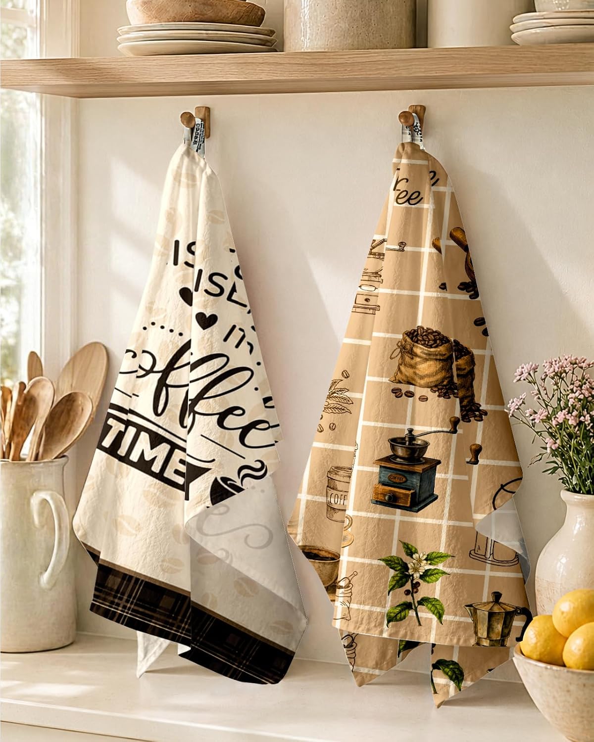 150 GSM Flour Sack Kitchen Towels, 18x26 Inch, Coffee Kitchen image 5