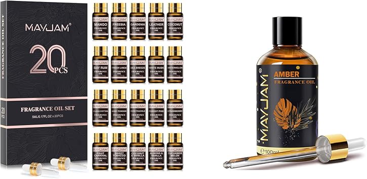 MAYJAM 20Pcs Fragrance Oil Gift Set and Amber Fragrance Oil
