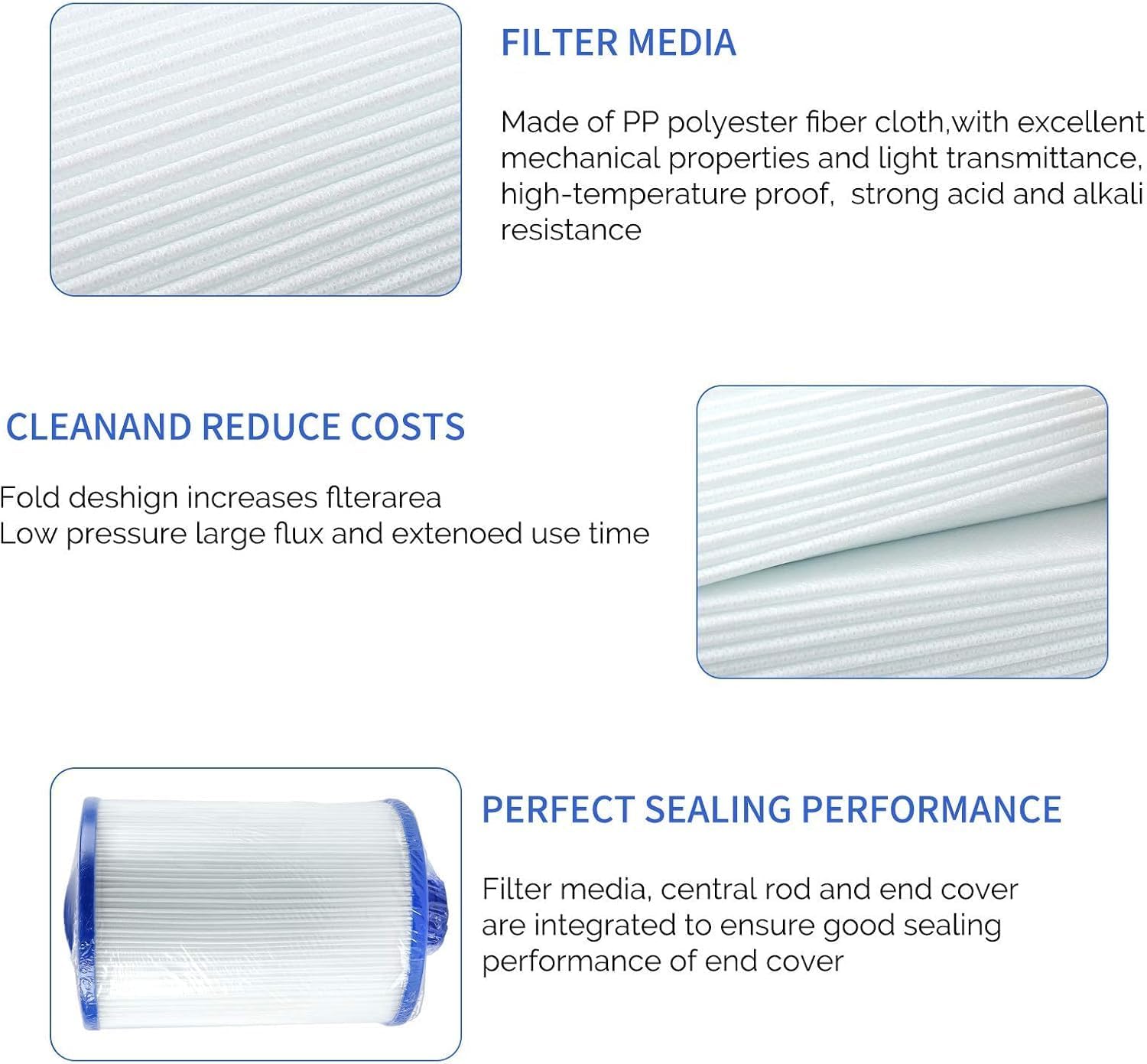 Spa Replacement Filter,pww50 spa Filter,for Viking spa Filter,6ch940 Filter,Unicel 6CH-940,817-0050,Filbur FC-0359,25252,378902,03FIL1400,1 1/2 inch SAE Thread Screw in Filter,2 Pack - Image 4