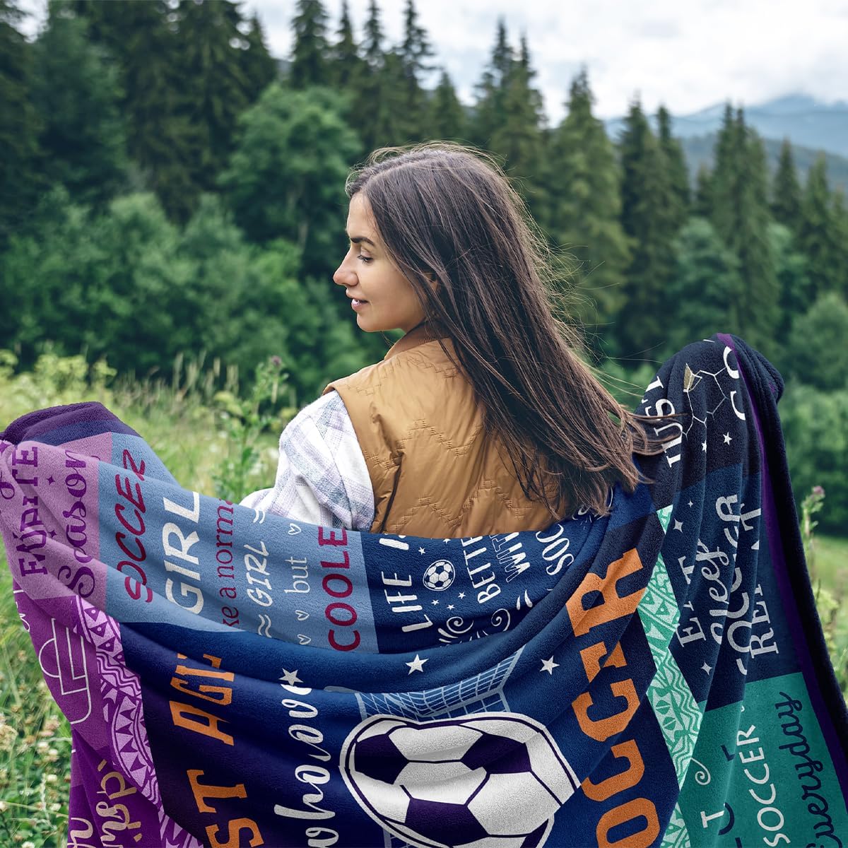 Solzien Soccer Gifts for Girls, Gifts for Soccer Lover Blanket 50"x60"
