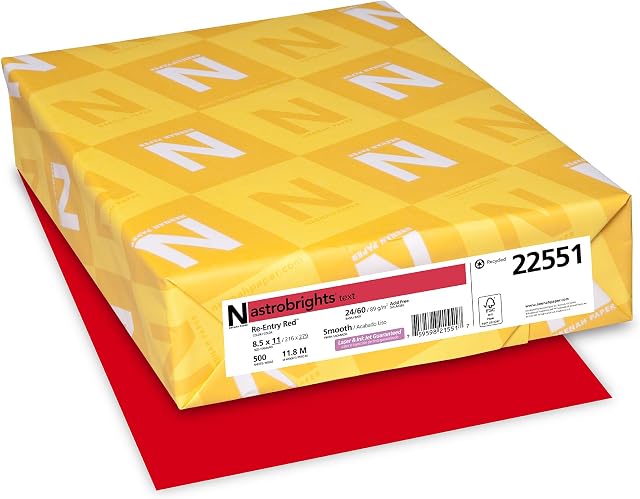 Neenah AstroBright Color Laser/Inkjet Paper, 24-Pound, 8.5 x 11-Inch, 500 Sheets, Red