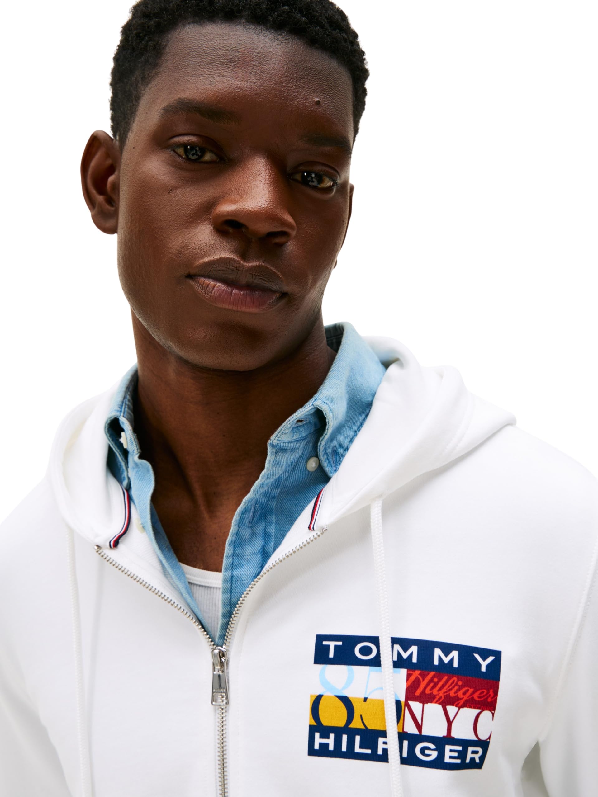 Tommy Hilfiger Sudadera con Cremallera Hombre Colour Flag Zip Through con Logotipo