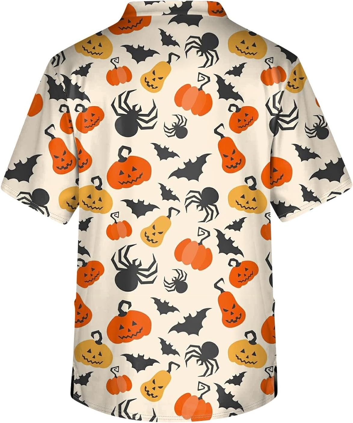 SGASY 2024 Men's Fit Halloween Scrub Tops Plus Size V-Neck Short Sleeve Funny Medical Workwear with 3 Pocket S-5XL