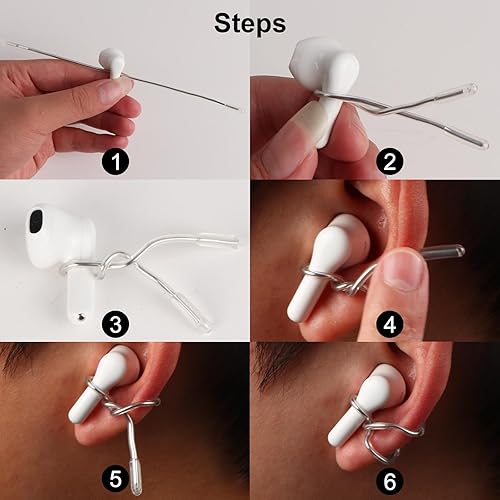 Miniatura 4 de Ganchos para los oídos compatibles con AirPods y auriculares intrauditivos con vástagos, seguros y cómodos para evitar caídas, ajustes incómodos,