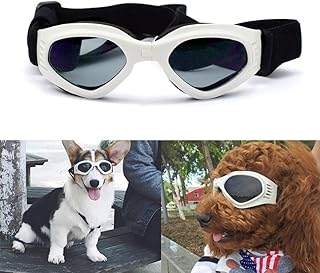 Namsan stilvolles und Fun Tier/Hundewelpen UV-Schutzbrillen Sonnenbrille Wasserdichten Schutz Sun-Brille Fuer Hunde-Weiss product image