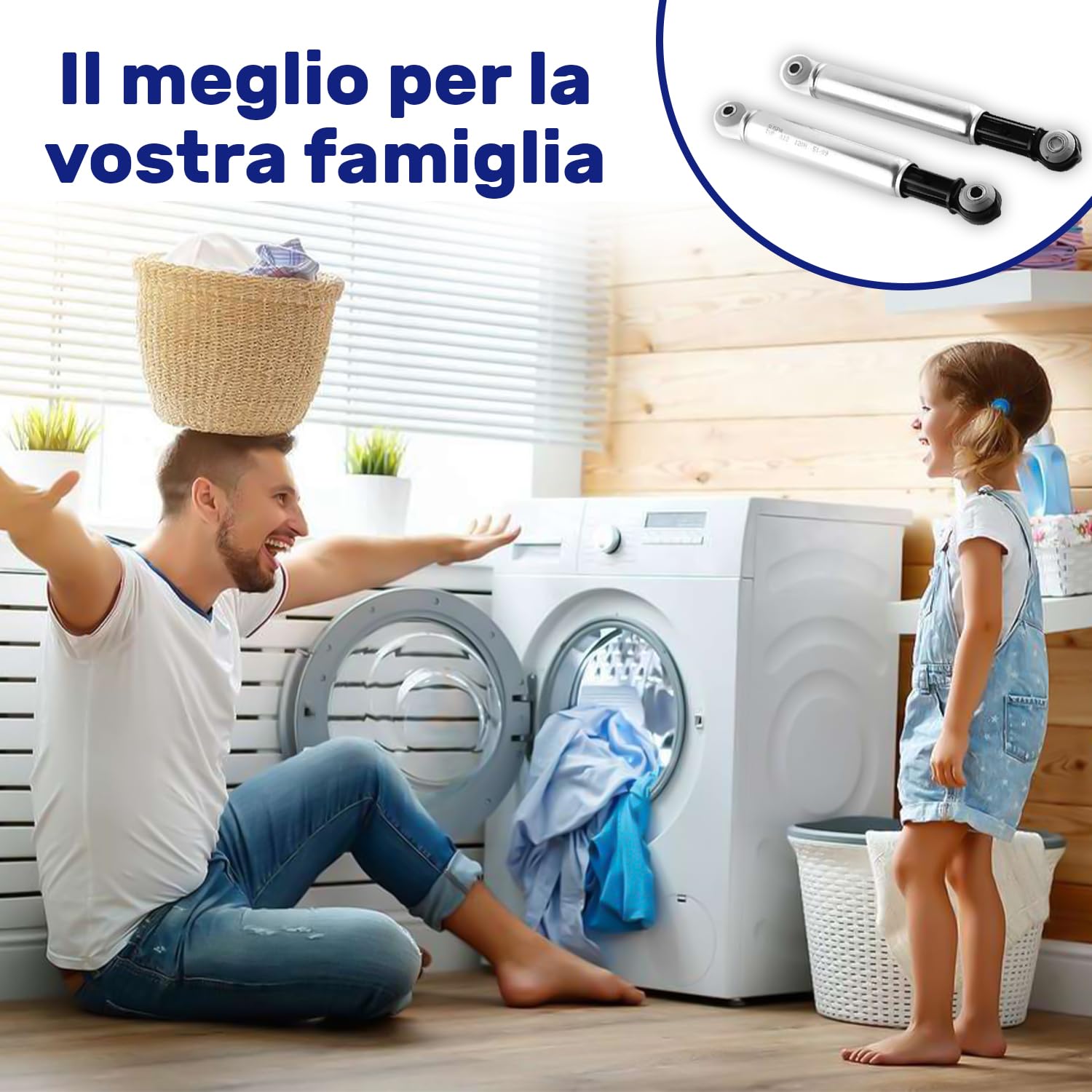 2 Pezzi Ammortizzatori Lavatrice 120N 8mm con Codice Originale 04500820 04500826 06200778 00118869 04151285 04500823 per Bosch per Siemens per Whirlpool per Miele - Garanzia di 10 Anni - MONTERAL