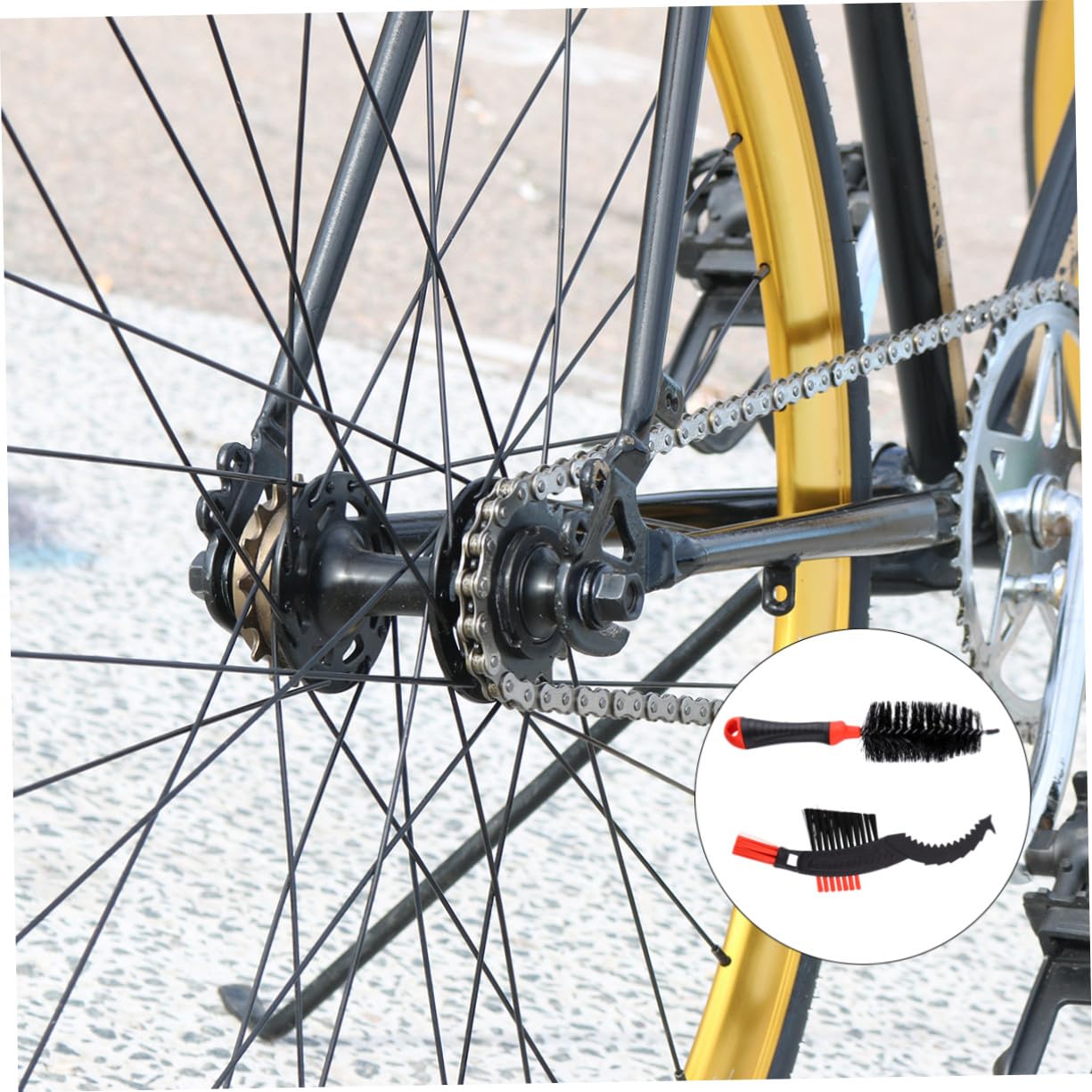 Hemobllo 3 Set Set Spazzole Per Pneumatici Spazzola Catena Bici Detergente Per Catene Di Biciclette Kit Per La Pulizia Della Catena Della Bicicletta Nylon Rosso 2 Pezzi*3