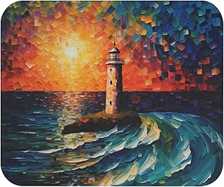 لوحة ماوس بتصميم منارة عند غروب الشمس، لوحة ماوس للألعاب والمكتب مضادة للانزلاق، لوحة ماوس ناعمة ومضادة للانزلاق للمكتب والألعاب، لوحة ماوس متينة من امباستو، 300