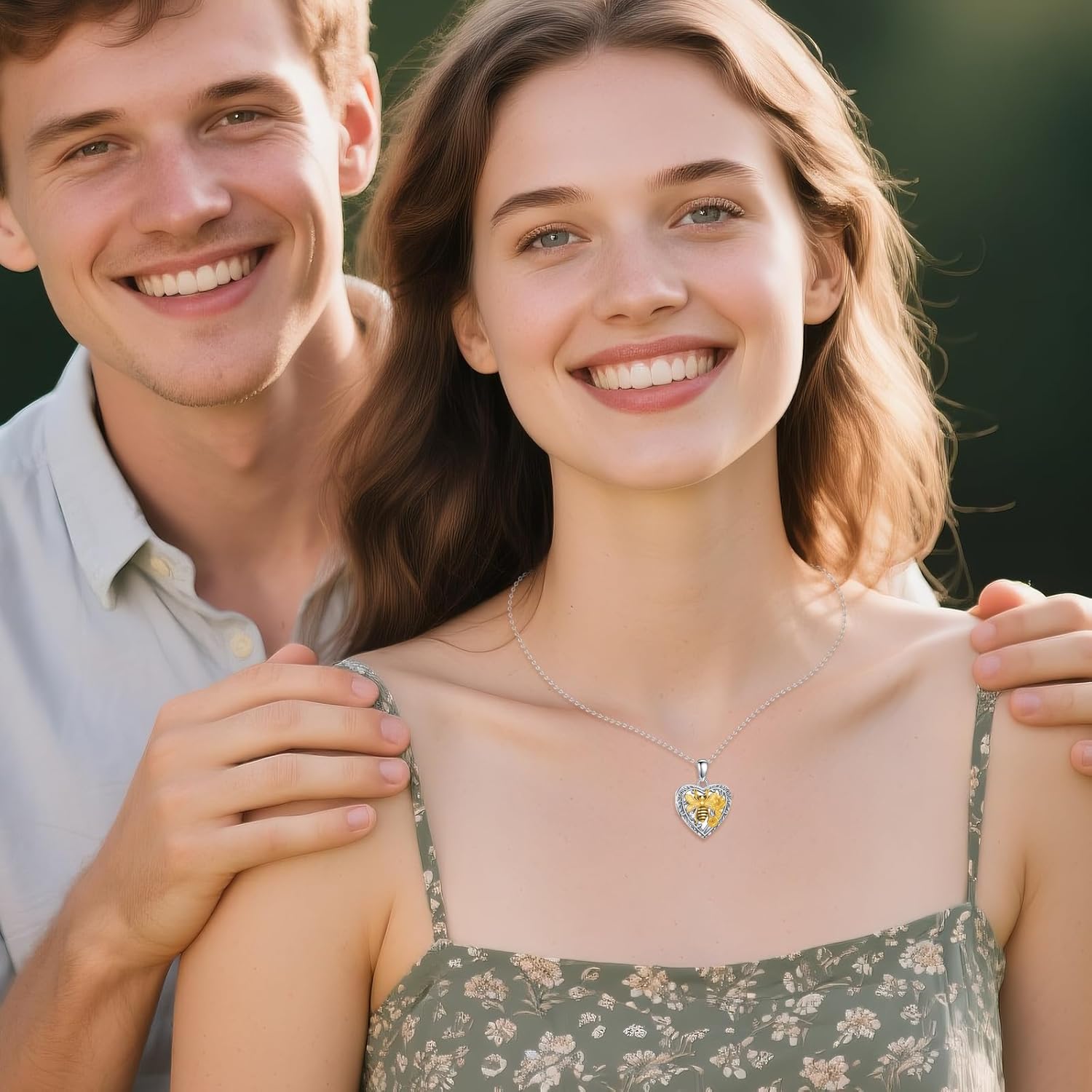 TIGER RIDER Bee 925 Sterling Silver Locket Necklace Heart Pendant That Holds Pictures Photo Jewelry Gifts for Men Women Christmas Birthday - Image 4