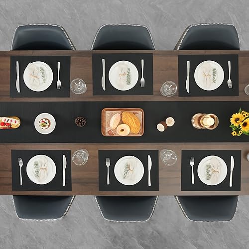 Miniatura 6 de Myir JUN Juego de 8 manteles individuales para interiores, lavables, antideslizantes, a prueba de calor, tejidos para mesa de comedor, manteles