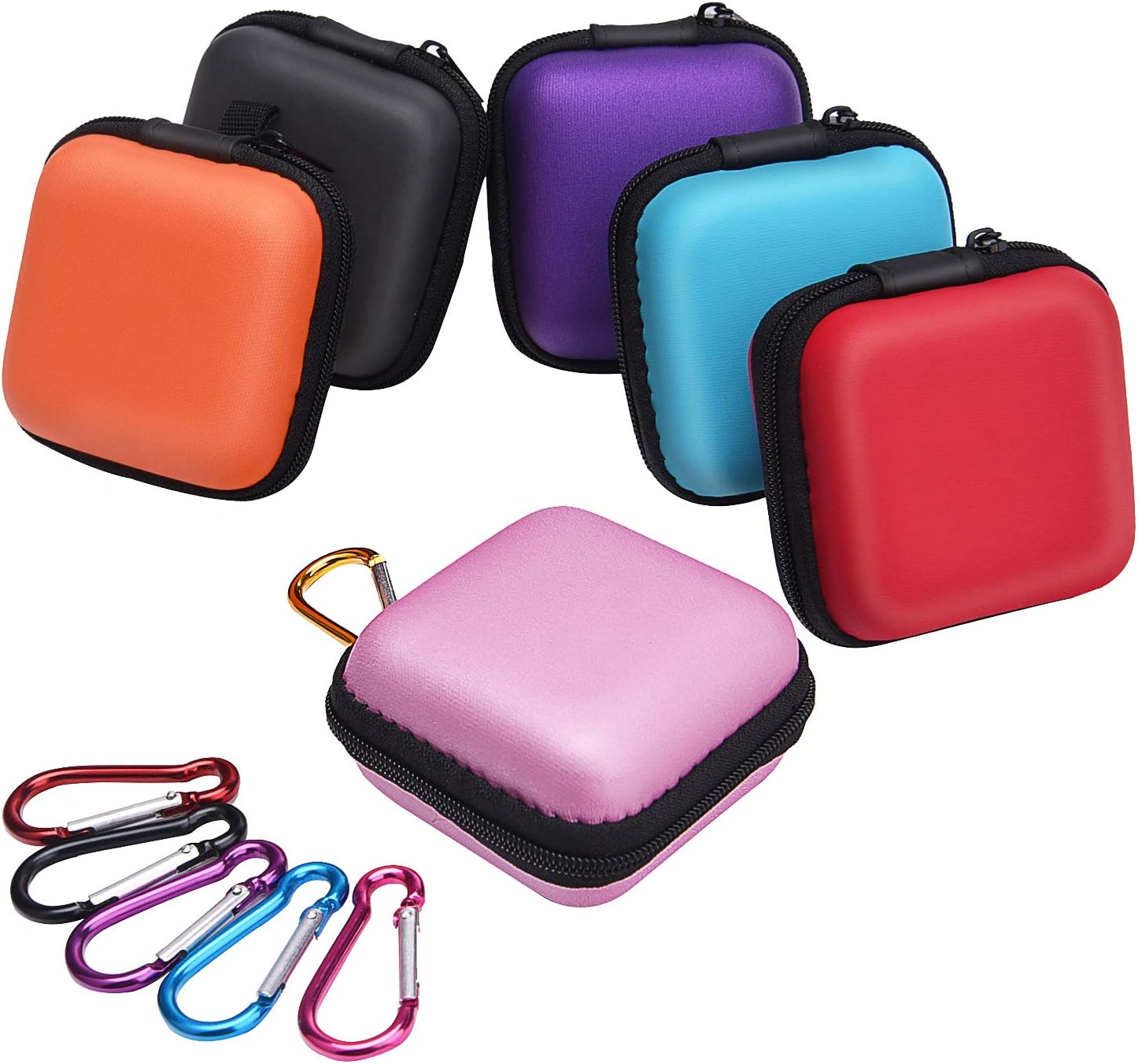 SUNMNS 6 Pieces Headphone Case Earphone Storage Bags Compatible with Earbuds, Sport Headphone