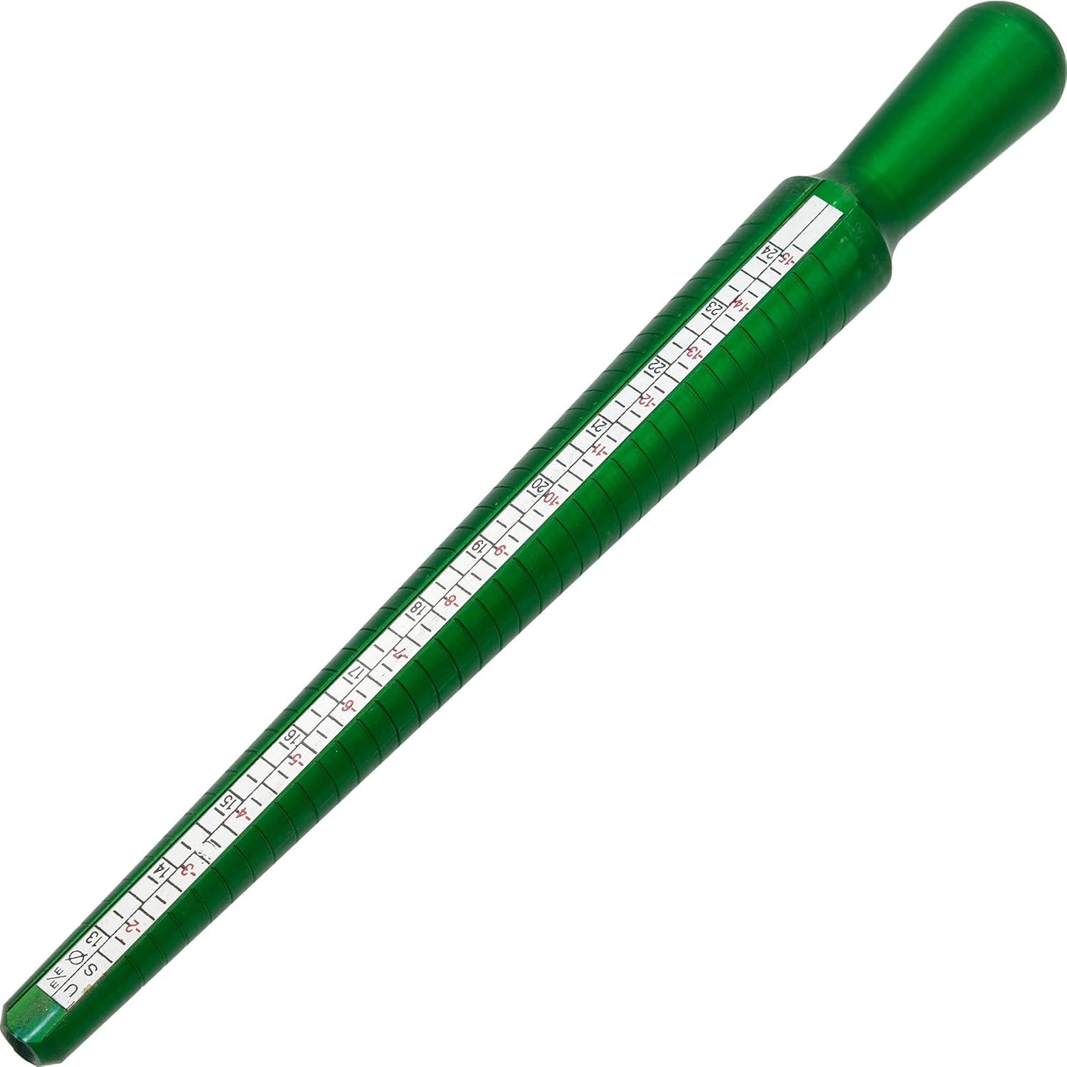 Green Aluminum Ring Gauge Mandrel Jewelry Sizing Stick