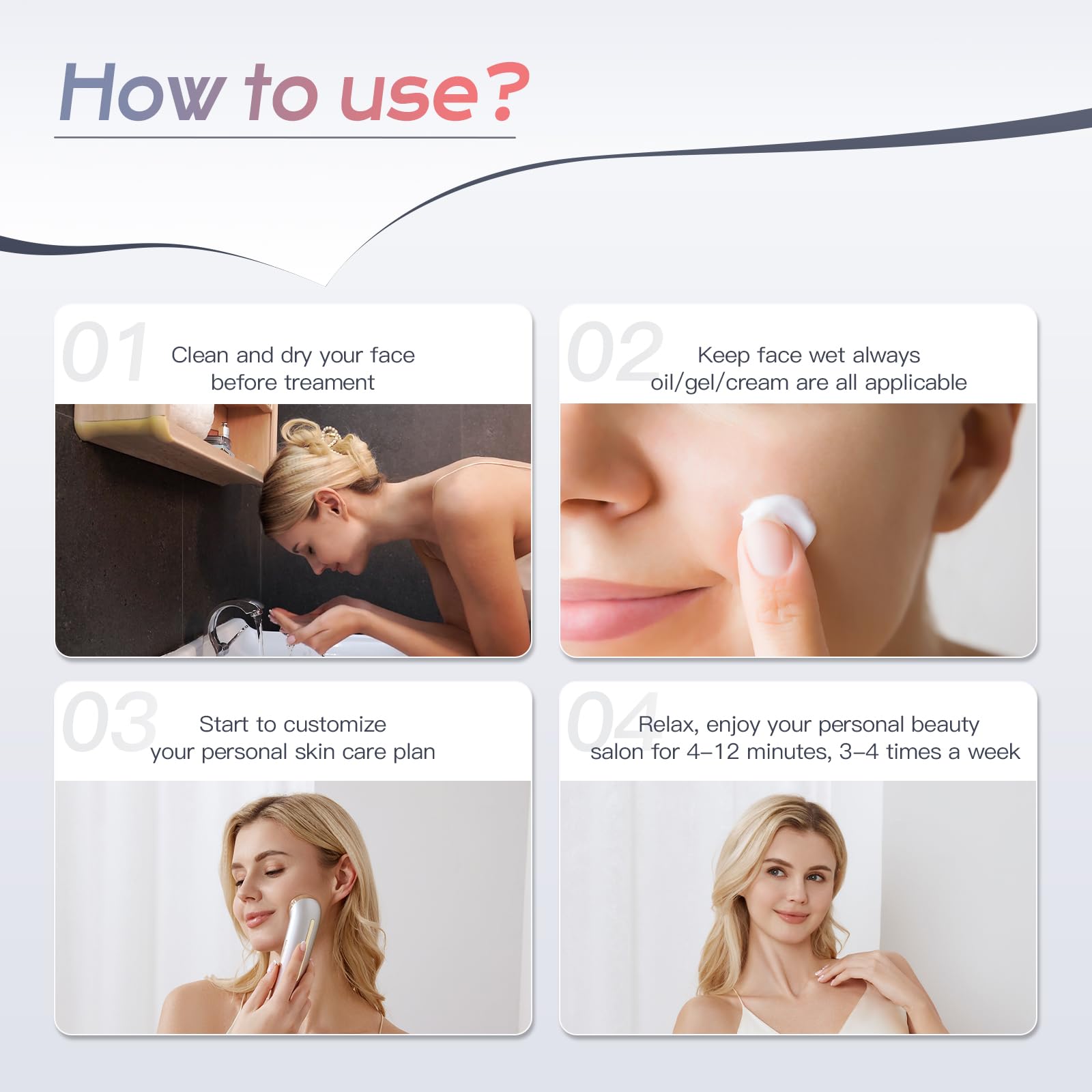 Radiofréquence Facial Visage, Machine Appareil Massage Facial EMS Haute Fréquence 6 en 1, Luminothérapie Visage, Masseur Facial Anti-âge Anti-rides, Nettoyage en Profondeur