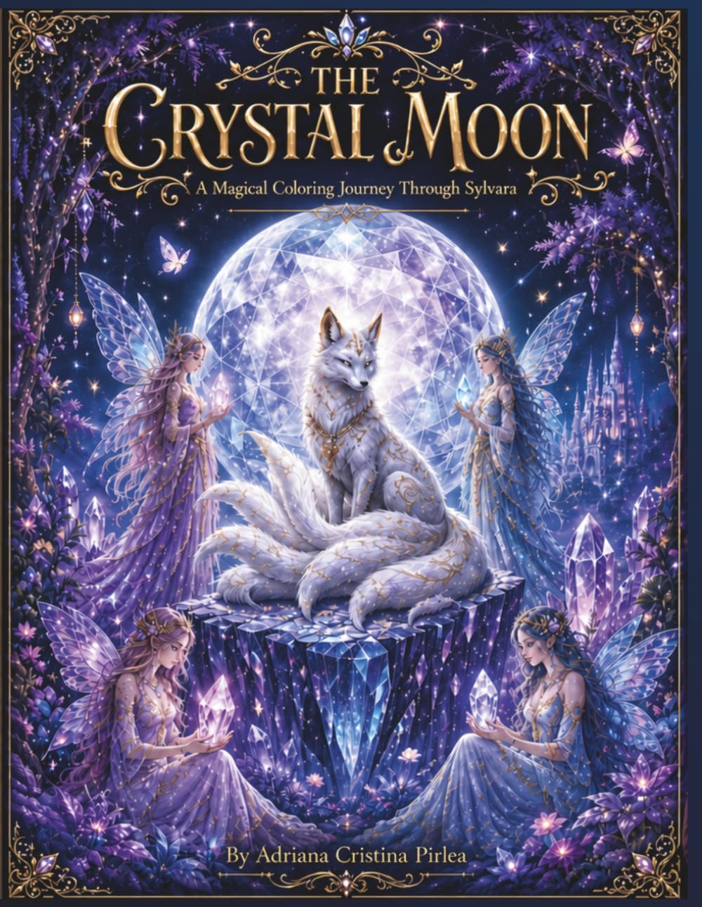 The Crystal Moon: A Magical Coloring Journey Through Sylvara — 60 Enchanted Pages of Fae, Forests, and Mystical Creatures for Adults and Teens
