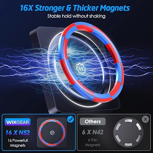 Miniatura 2 de WixGear Soporte para auto MagSafe, soportes para teléfono para tu automóvil y soporte magnético para teléfono para automóvil, diseño adhesivo para