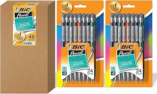 BIC Xtra-Precision Mechanical Pencils 0.5mm Fine Point No.2 Lead Metallic Barrel 48-Count Pack