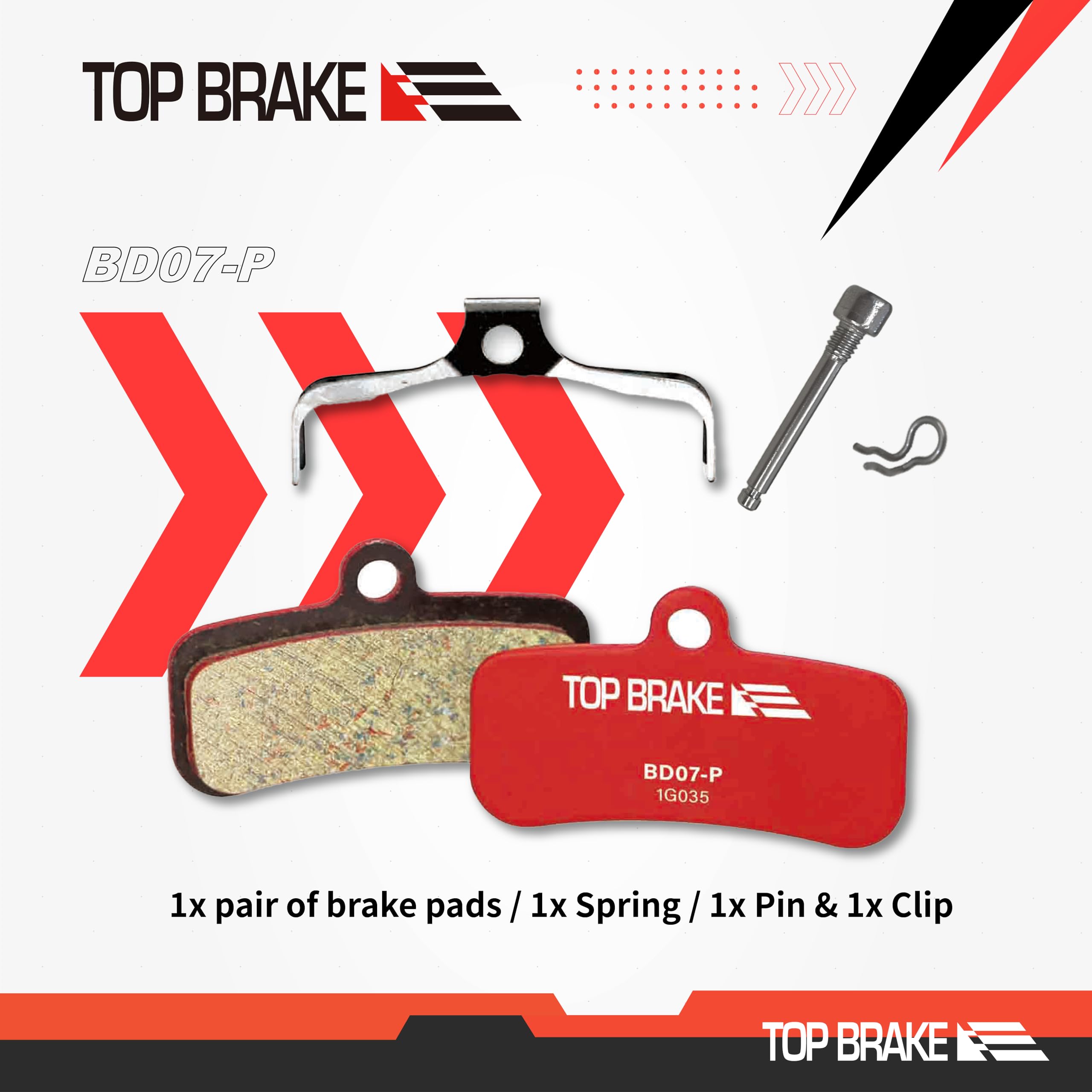 TOP BRAKE Disc Mountain Bike Brake Pads for Shimano Saint BR-M810/M820 XTR-M9120 Tektro TRP 4 Piston, Red, 1.55*0.94 (in) - Image 3