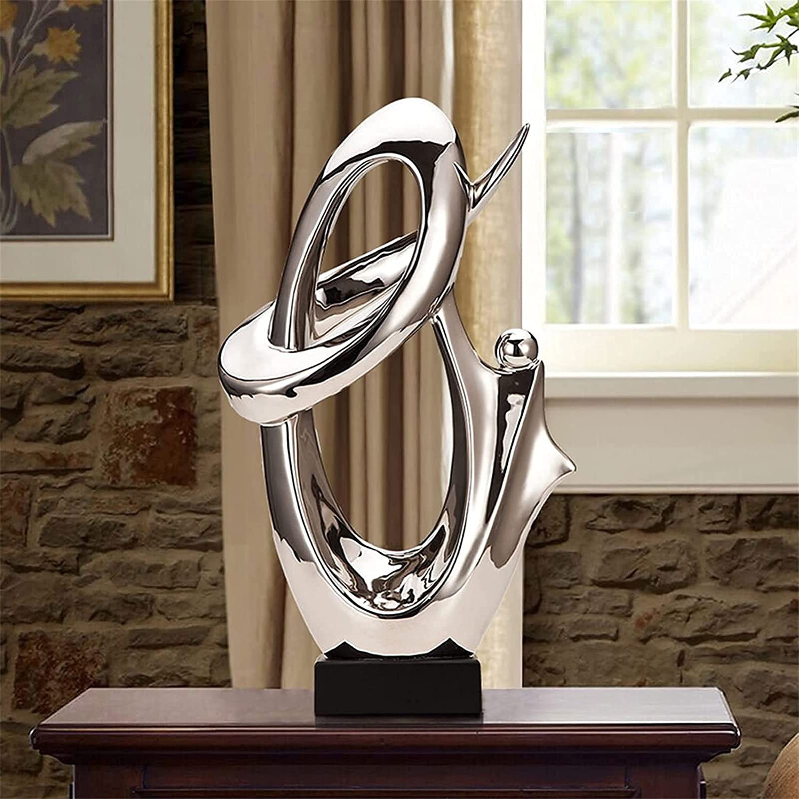 Amazon.co.jp: ホームデコセラミック抽象彫刻デコギフトシルバー