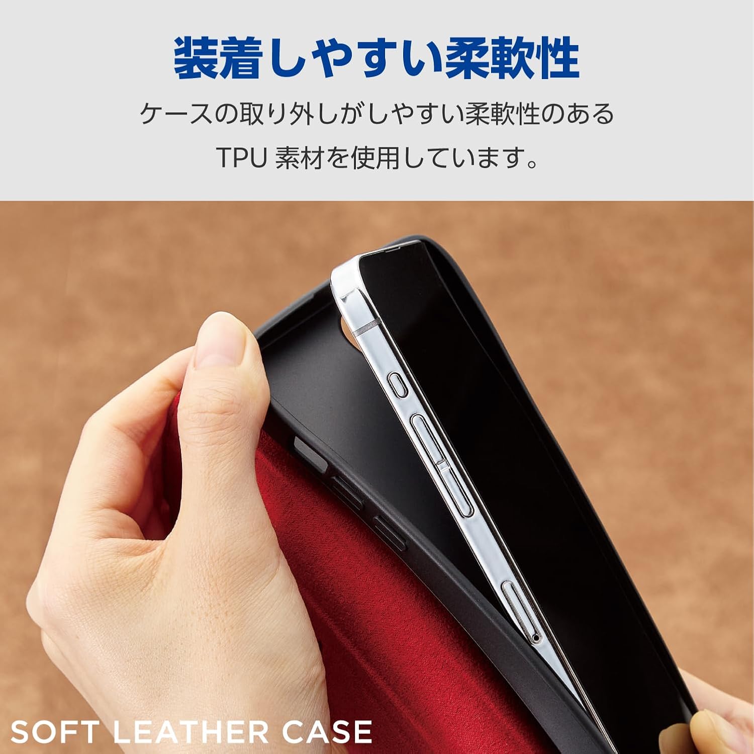 Elecom PM-A23DPLFYBK iPhone 15 Pro Max Case Folio Leather Leather Magnetic Closure Card Pocket x 2 Stand Function with Strap Hole Black