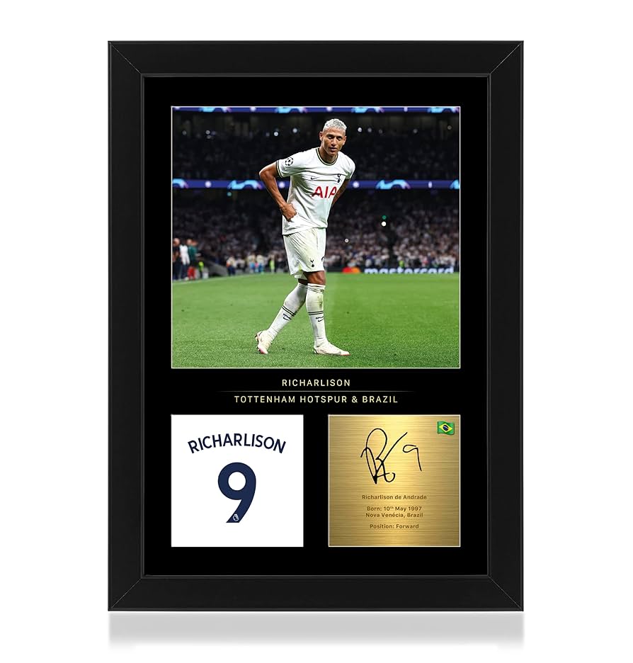 Richarlison Tottenham Hotspur Signed Shirt Display 2024 Season U2013 The Frame Lab