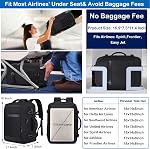 Travel Backpack for Men,Airplane Approved Carry On Backpack Suitcase with Shoe Pouch, Luggage Bag TSA 15.6inch Laptop Flight Approved Personal Item Travel Bag Bookbag Travel Essentials,Black