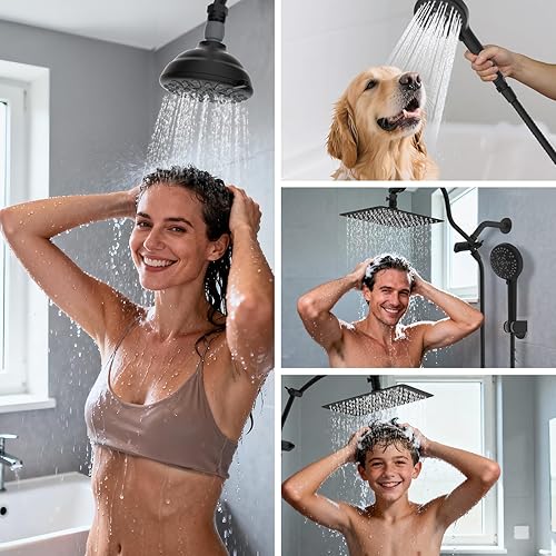 Miniatura 9 de Hibbent Paquete de 3 válvulas de control de flujo de cabezal de ducha totalmente de metal, válvula de cierre de latón G12 con palanca de mango de