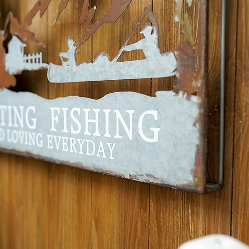 Miniatura 4 de NIKKY HOME Decoración de pared de metal rústico, decoración de cabaña de bosque con temática de animales o cabaña colgante de montaña para sala de