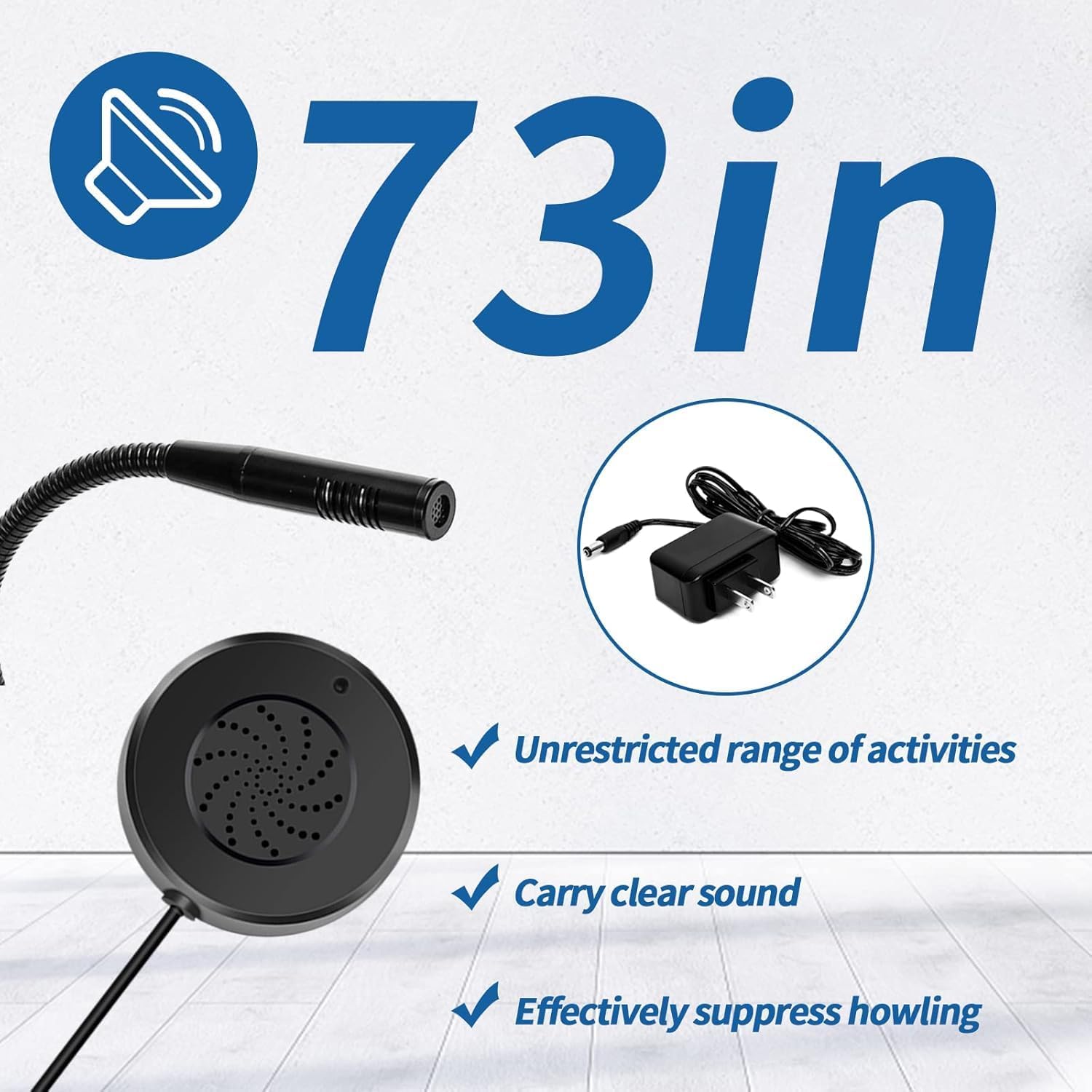 Daytech Window Intercom with Outer Speaker, Loud Speaker, Connect Wireless Mic, Intercommunication Talk Through Glass for Hotel, School, Counter, Store, Station 1 Pack