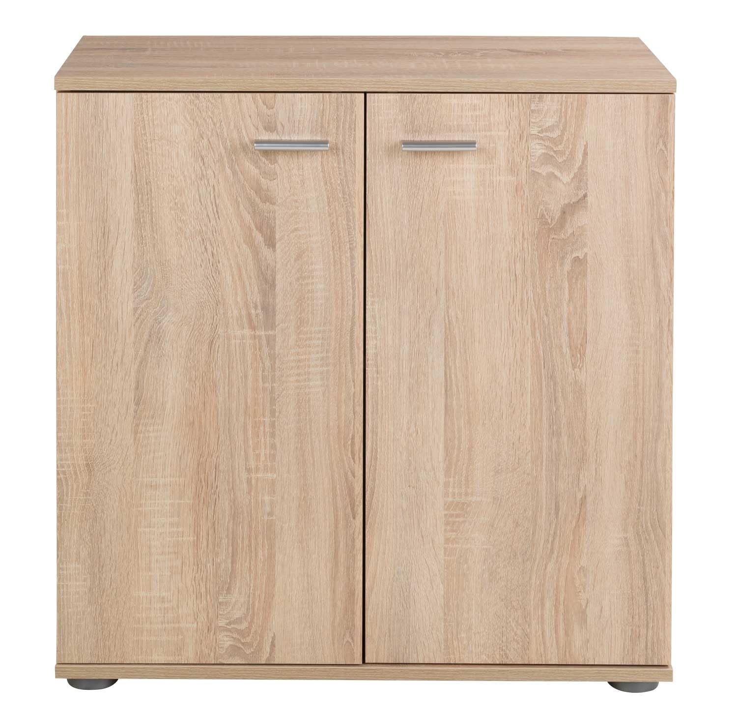 Kommode mit 2 Türen - Eiche Sonoma - 71 cm breit - Sideboard Mehrzweckschrank