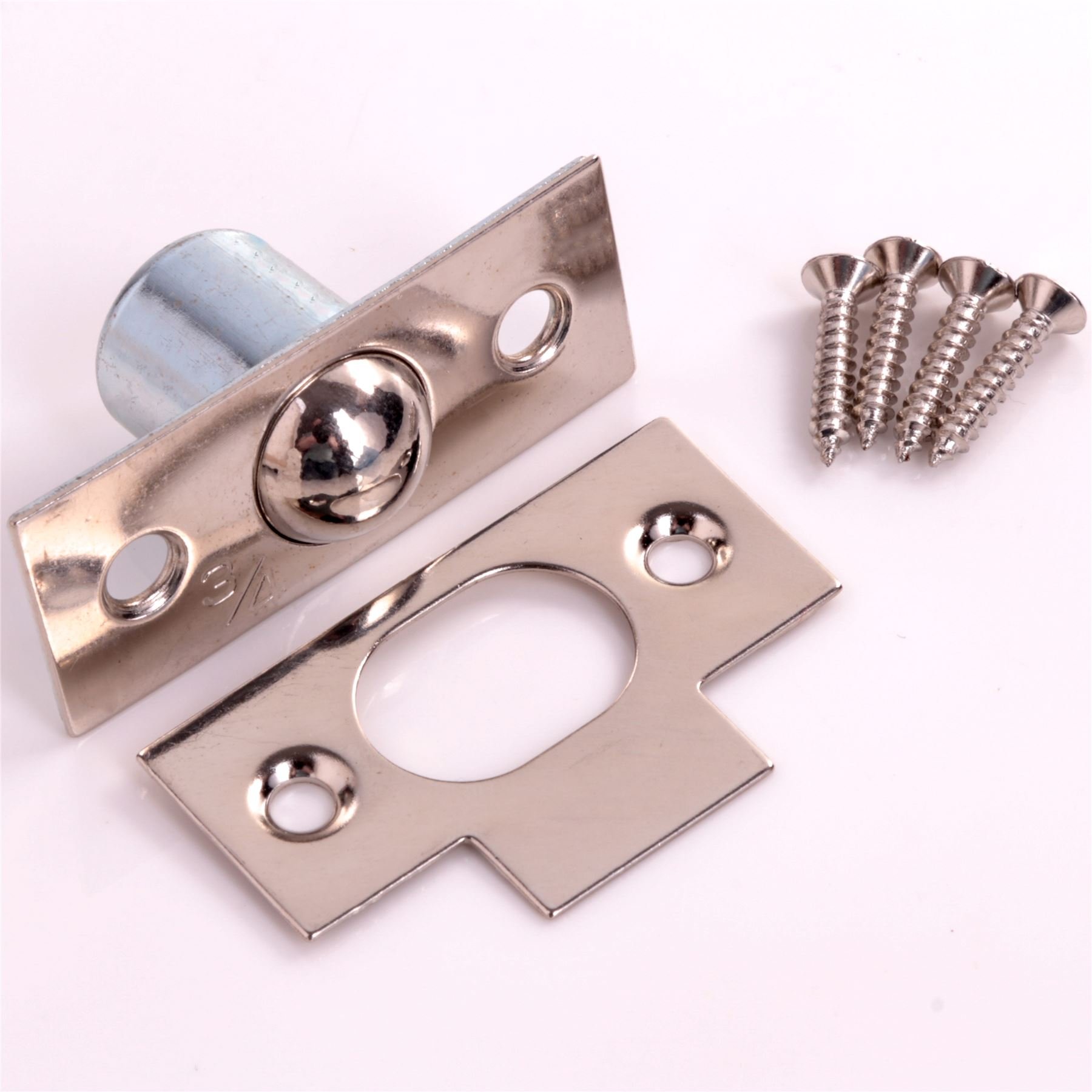 White Hinge White Nickel Bales Tubular Ball Cupboard Cabinet Door Catch 19Mm