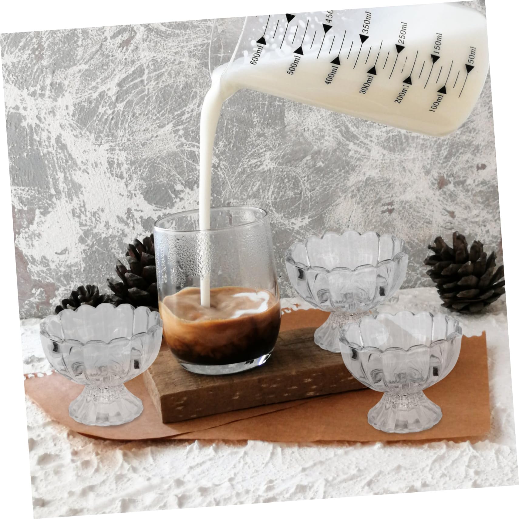BESTonZON 5 Piezas Pudín De Vidrio Vasos Transparentes Para Porciones Copas De Parfait Transparentes Taza De Mousse Taza De Aperitivo Tazón De Postre De Vidrio Taza De Gelatina Con Cubierta