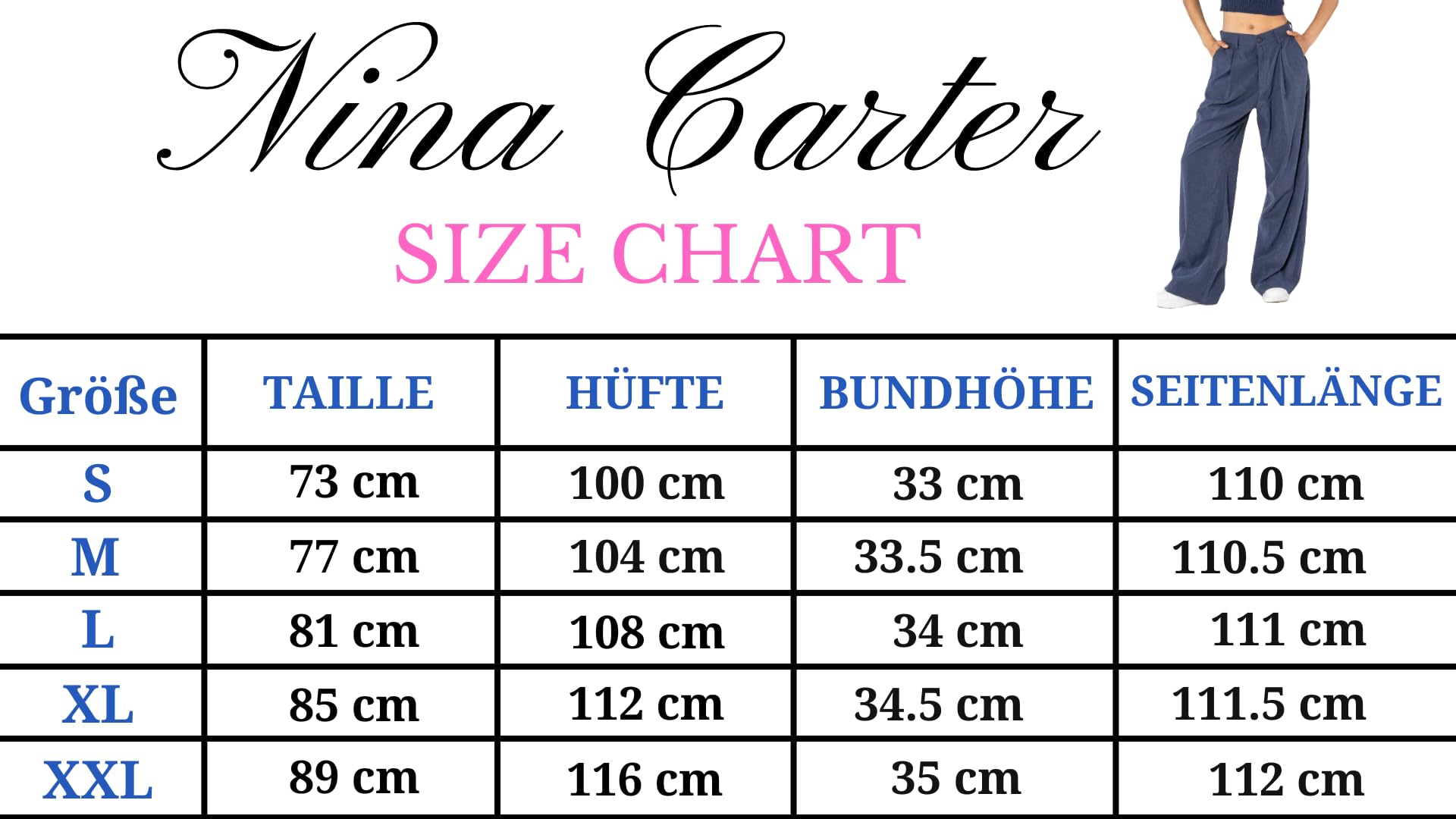 Nina Carter K901 Pantaloni da donna eleganti larghi – Pantaloni da palazzo fluenti tessuto leggero gamba larga pantaloni da inizio stagione