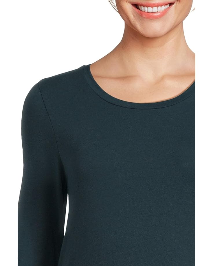 Eileen Fisher Sheer Knit Round Neck Slim Long Sleeve Tee - #4 of 5