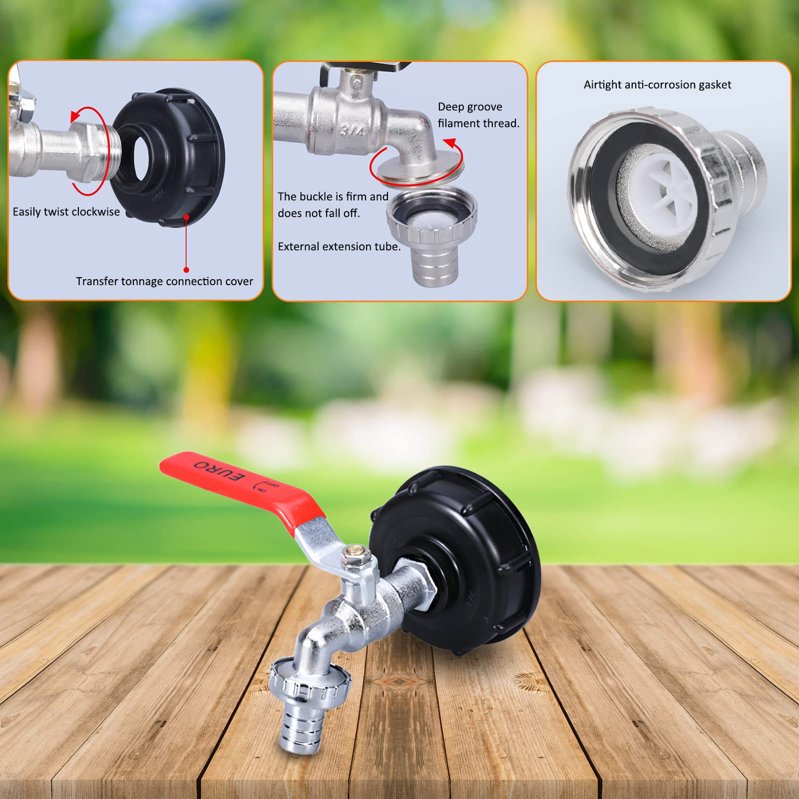 Ibc Tank Accessoires 1/2 inch Ibc Tank Aftapkraan Kogelkraan Tap Adapter Kraan Tuinslang voor