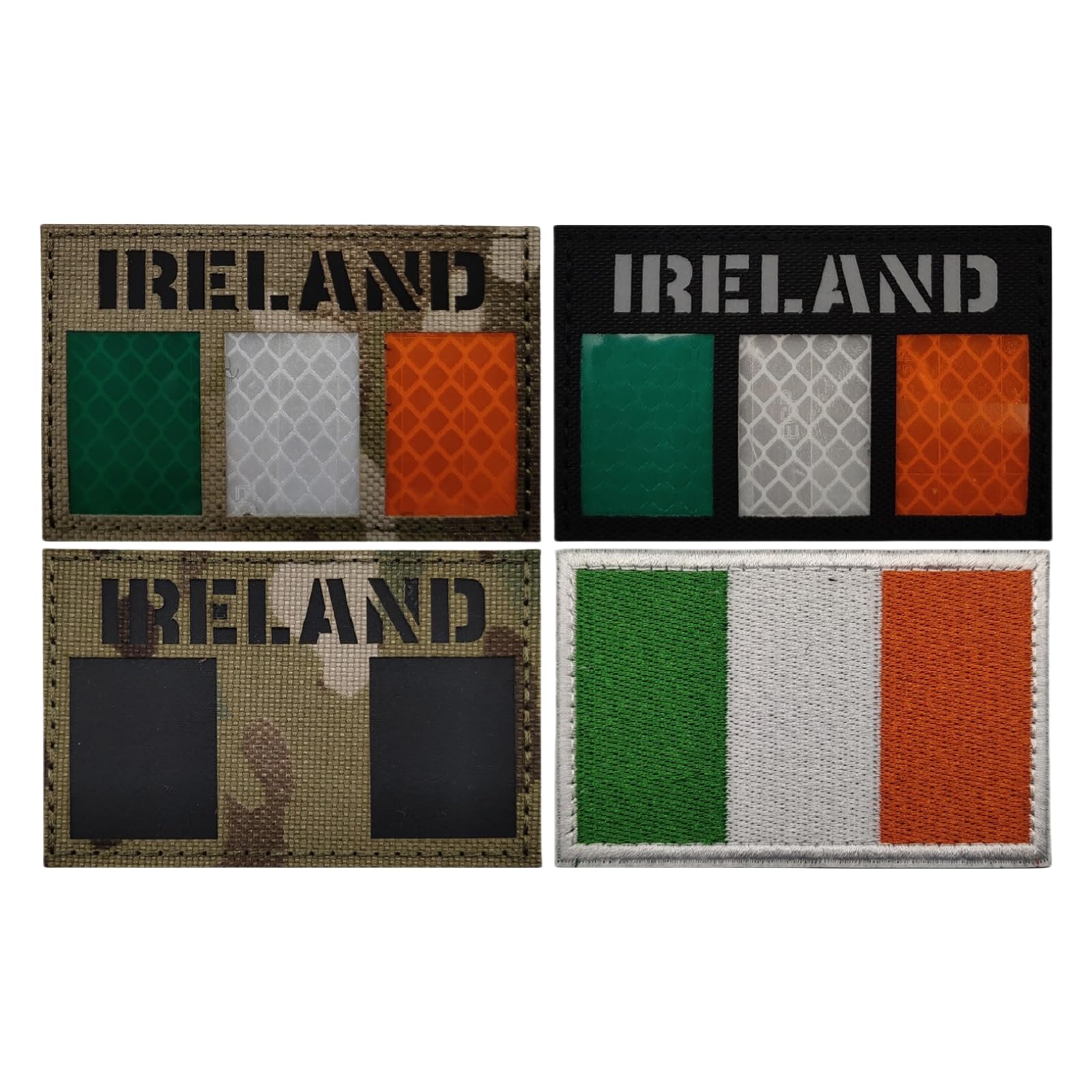 Badge infrarouge réfléchissant irlandais pour gilet tactique et sac à dos