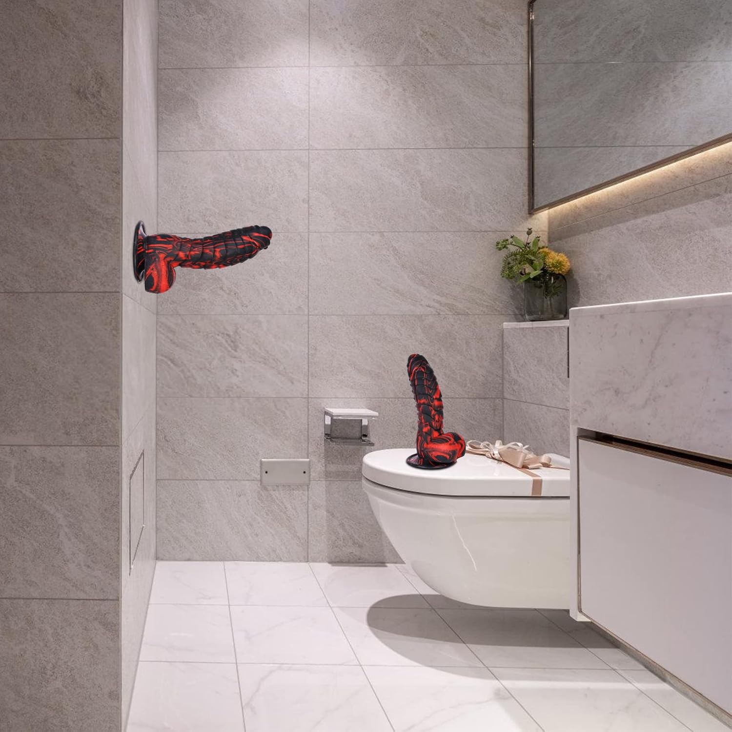 Realistic Monster Dildo Sex Toy - 7.16 Inch Anal Dildo with Suction Cup,Silicone Dildo Adult Sex Toys for Hands-Free Play,Lifelike Dildo with Big Balls Fake Penis for Anal Play