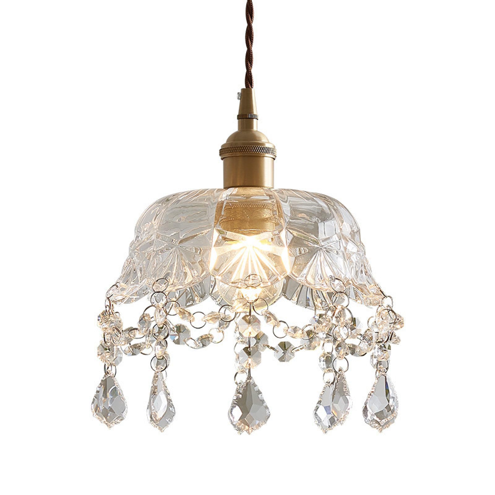 HYJAUSXB glass pendant light Edison Ceiling Pendant Light Fixture Decorative E27 Hanging Lighting with Brass Lamp Holder Glass Shade Loft Living Room Kitchen Chandelier Industrial Vintage Modern