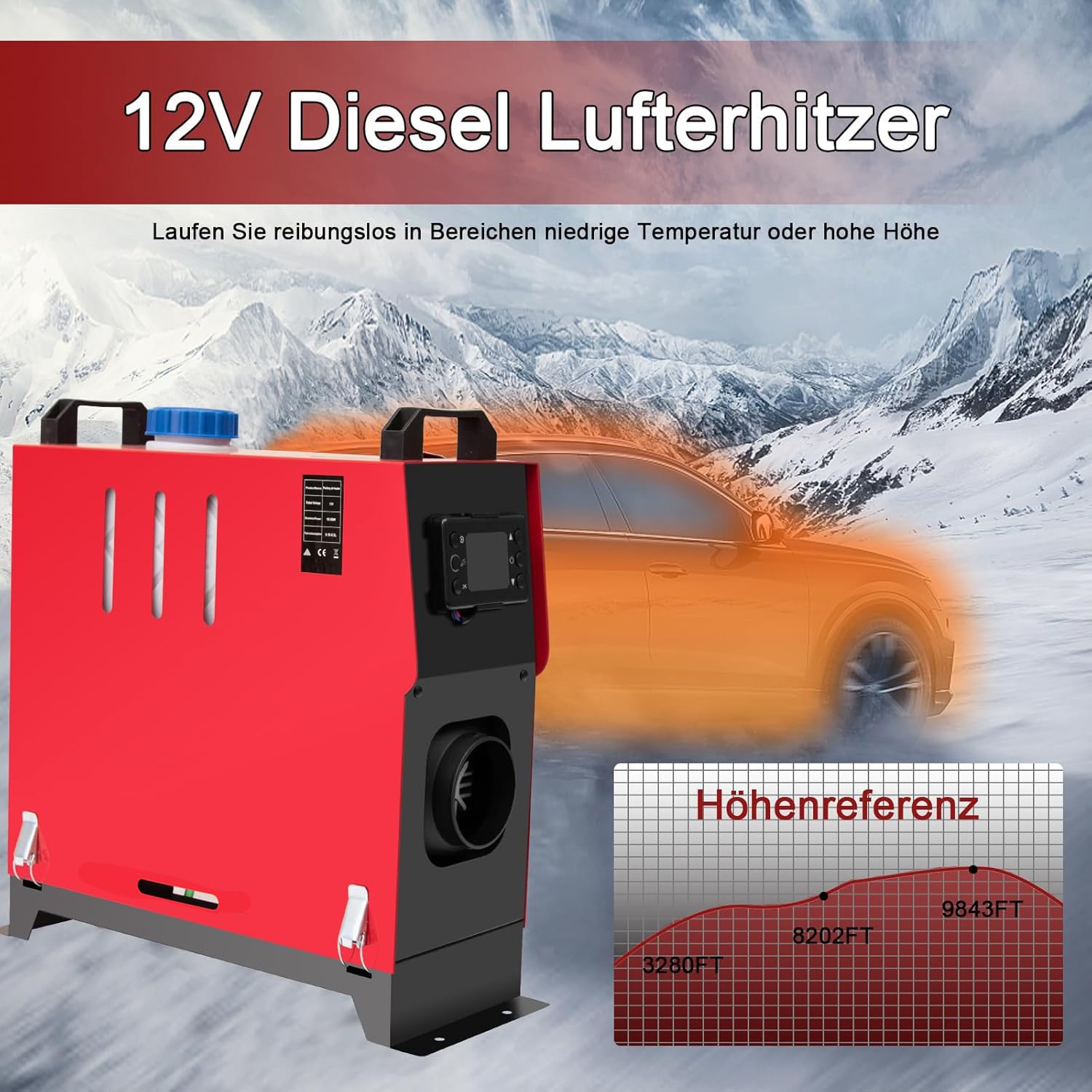 5KW-8KW Diesel Lufterhitzer, 12V Standhezung Diesel Luft Dieselheizung Energieeffizient, Leise mit Fernschalldämpfer und LCD Anzeige, Standheizung für Auto RV Boote LKW Wohnmobil Bus
