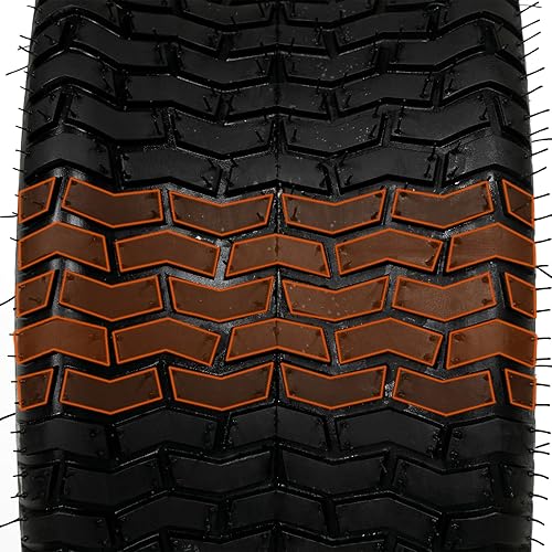 Vista 17 de Juego de 2 neumáticos de 4 capas de 15 x 6.00-6 para cortacésped y jardín, tractor, césped, sin cámara, carga máxima de 570 libras