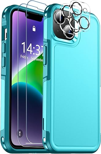 SPIDERCASE Funda para iPhone 14/iPhone 15, protección contra caídas de grado militar de 15 pies, antideslizante, paquete de 2 protectores de