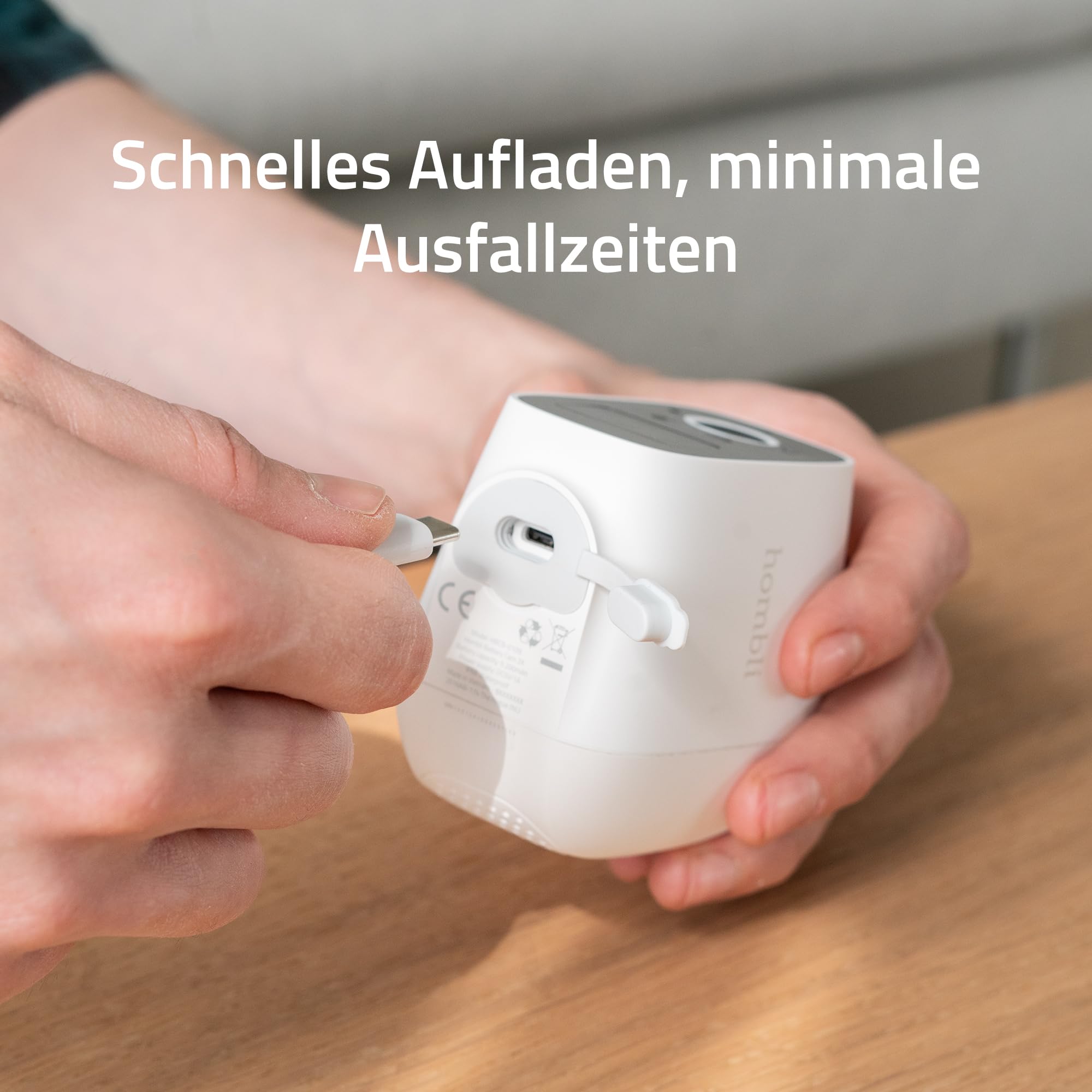 Hombli Battery Cam, Überwachungskamera mit Akku 2K, QHD, Nachtsicht, Weiß