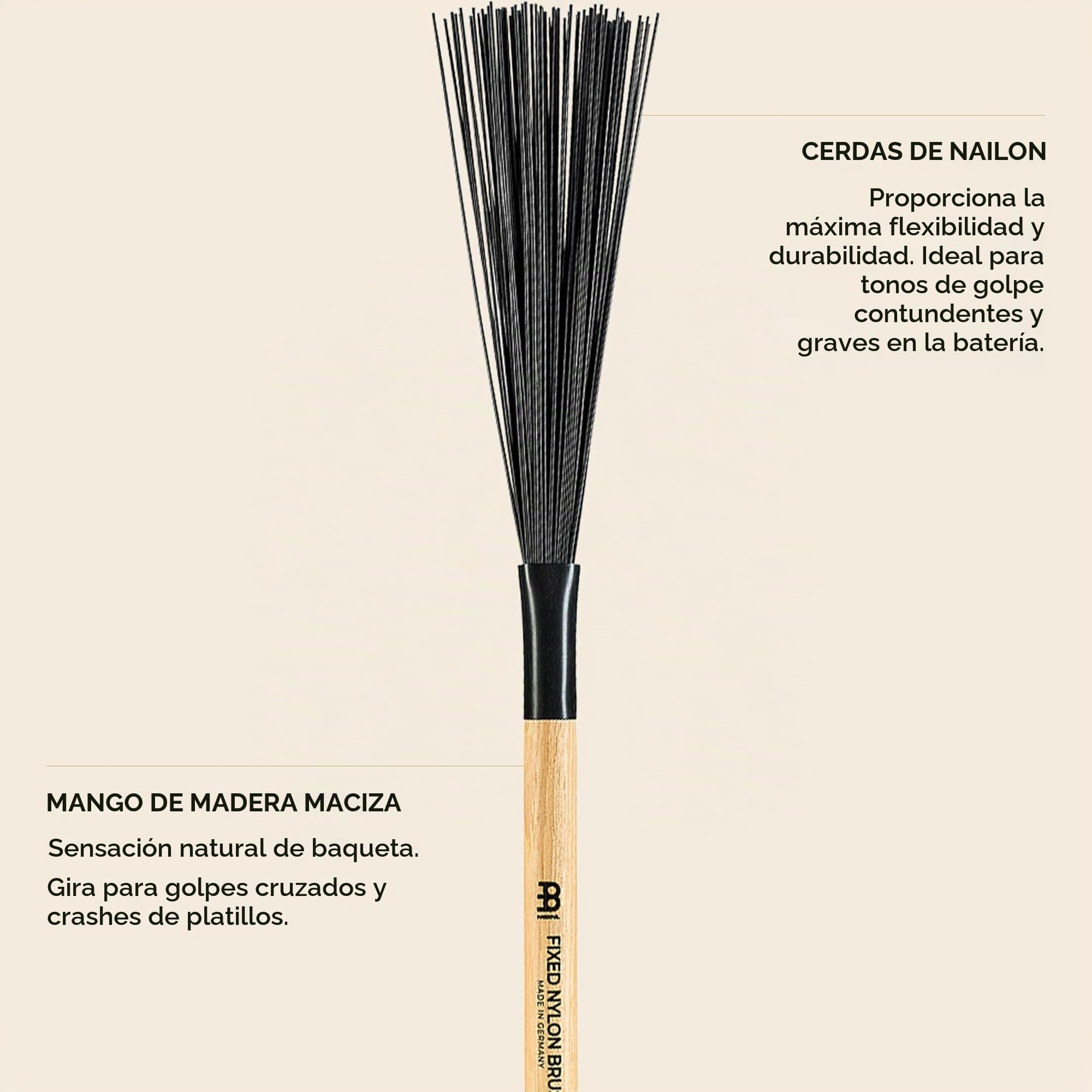 Meinl Stick & Brush Fixed Nylon Brush · Escobillas