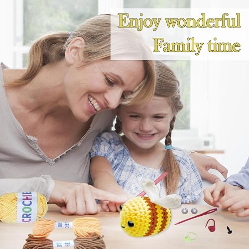 Miniatura 2 de Fofvccv Kit de ganchillo de 6 piezas para principiantes, manualidades para adultos y niños, kits de animales de ganchillo con tutoriales en video