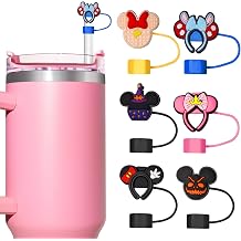 Mouse Head Straw Covers for Stanley Cups 30oz & 40oz - 10mm Reusable Silicone Straw Toppers,Cute Dust-Proof Drinkware Accessories for Stanley Tumblers, Cups & Quenchers 6 Pack