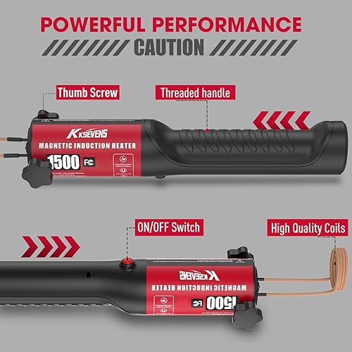 Miniatura 5 de Herramienta de perno de calentador de inducción magnética, 1200 W 110 V, extracción de calentador de inducción con 3 bobinas para quitar tornillos