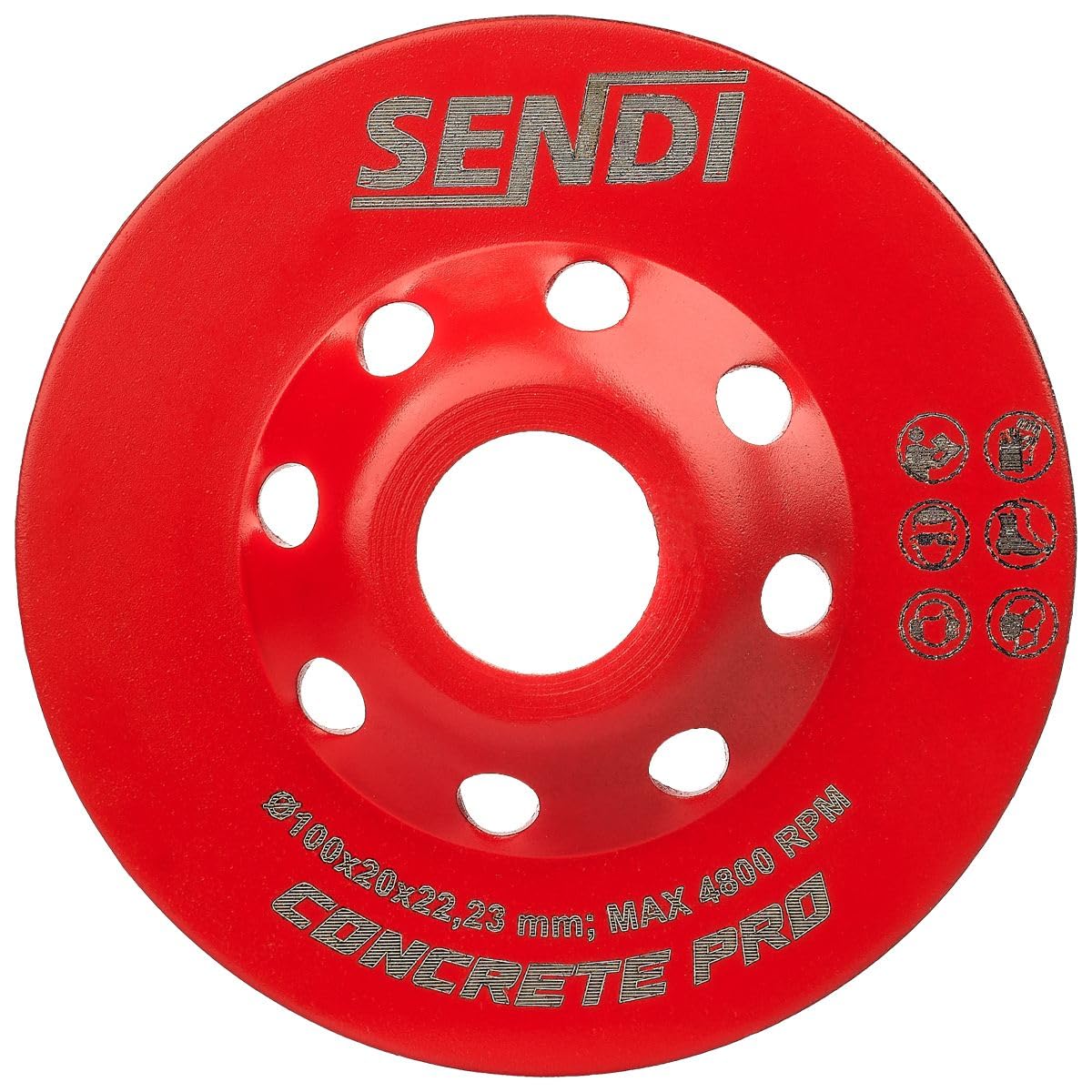 Disque à béton compatible avec ponceuse SENDI TRIPPLE GS - Haute performance - Idéal pour ébaucher le béton, l'adhésif et les surfaces dures - Installation facile