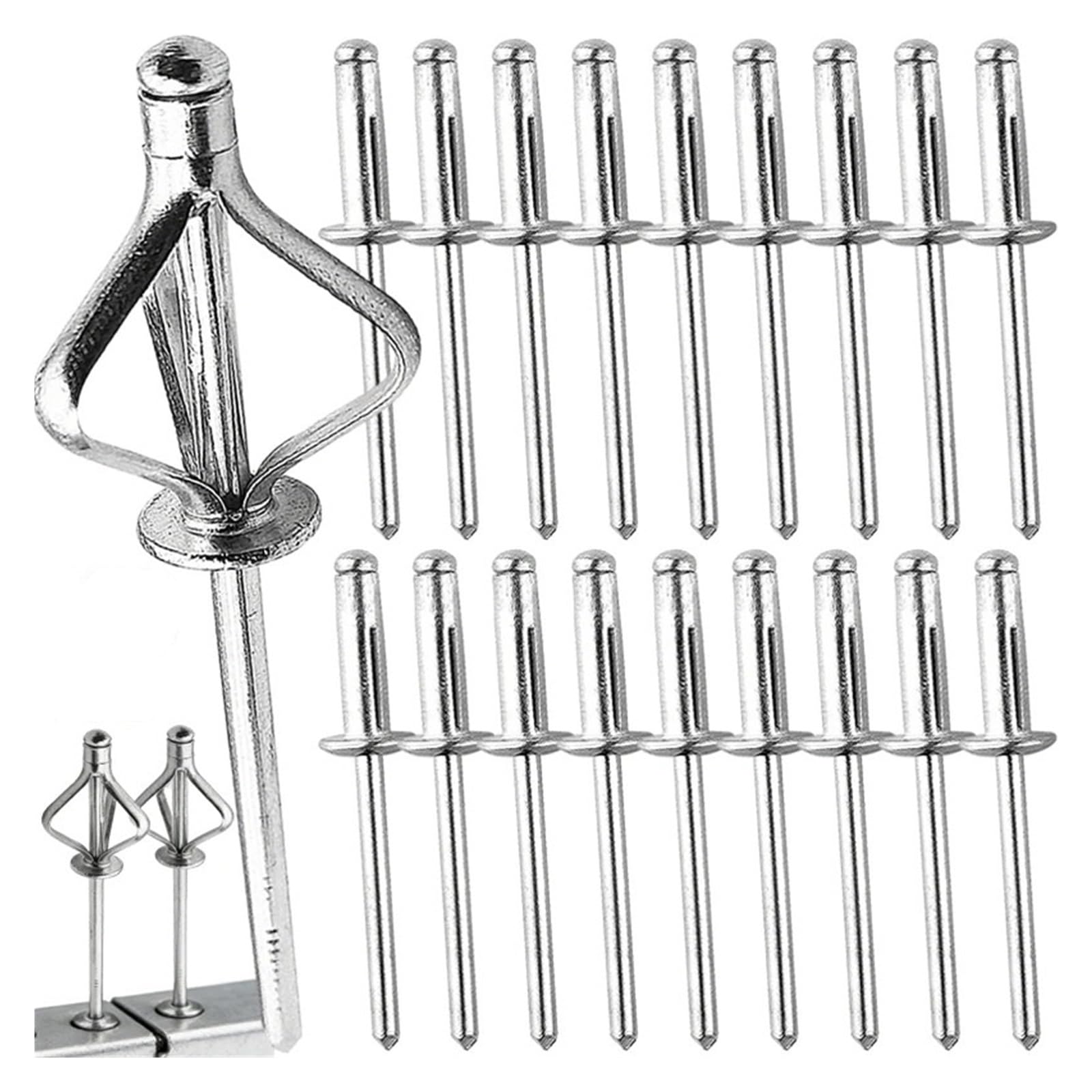 50/300 Uds. Remaches Ciegos Triples De Aluminio Kit Surtido De Remaches Pop De Cabeza Redonda for Clavos De Sujeción for Reparaciones Automotrices De Plástico De Madera(300PCS,4mm)
