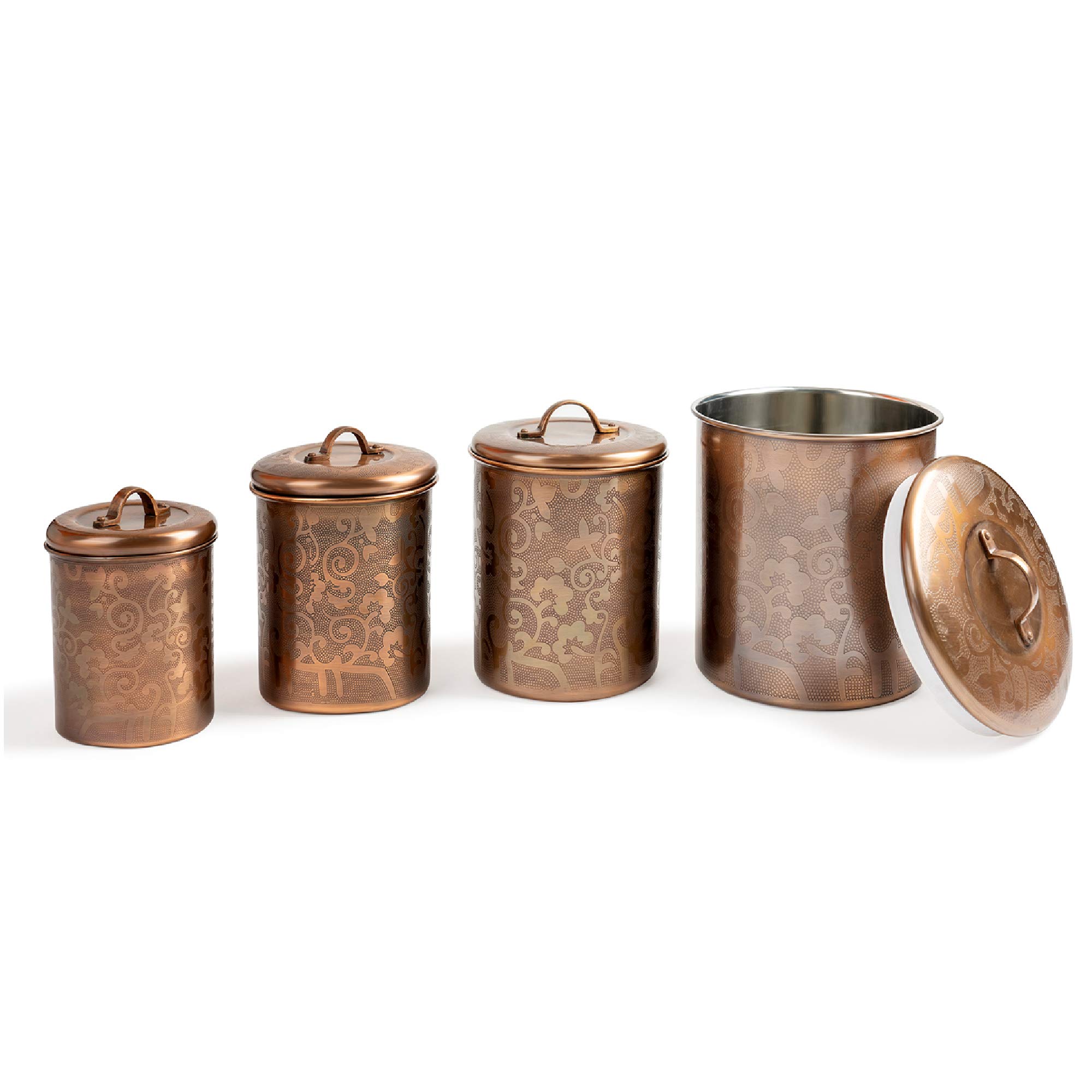 Amazon.com: nu steel Etched Antique Copper Stainless Steel 4pc