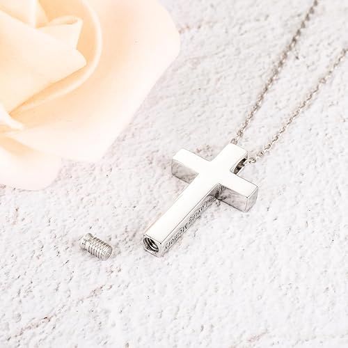 Miniatura 4 de XIUDA Joyería de Cremación de Plata de Ley 925 Collar de Urna de Cruz Conmemorativa para Cenizas Urnas de Recuerdo Collar con Colgante para Hombres