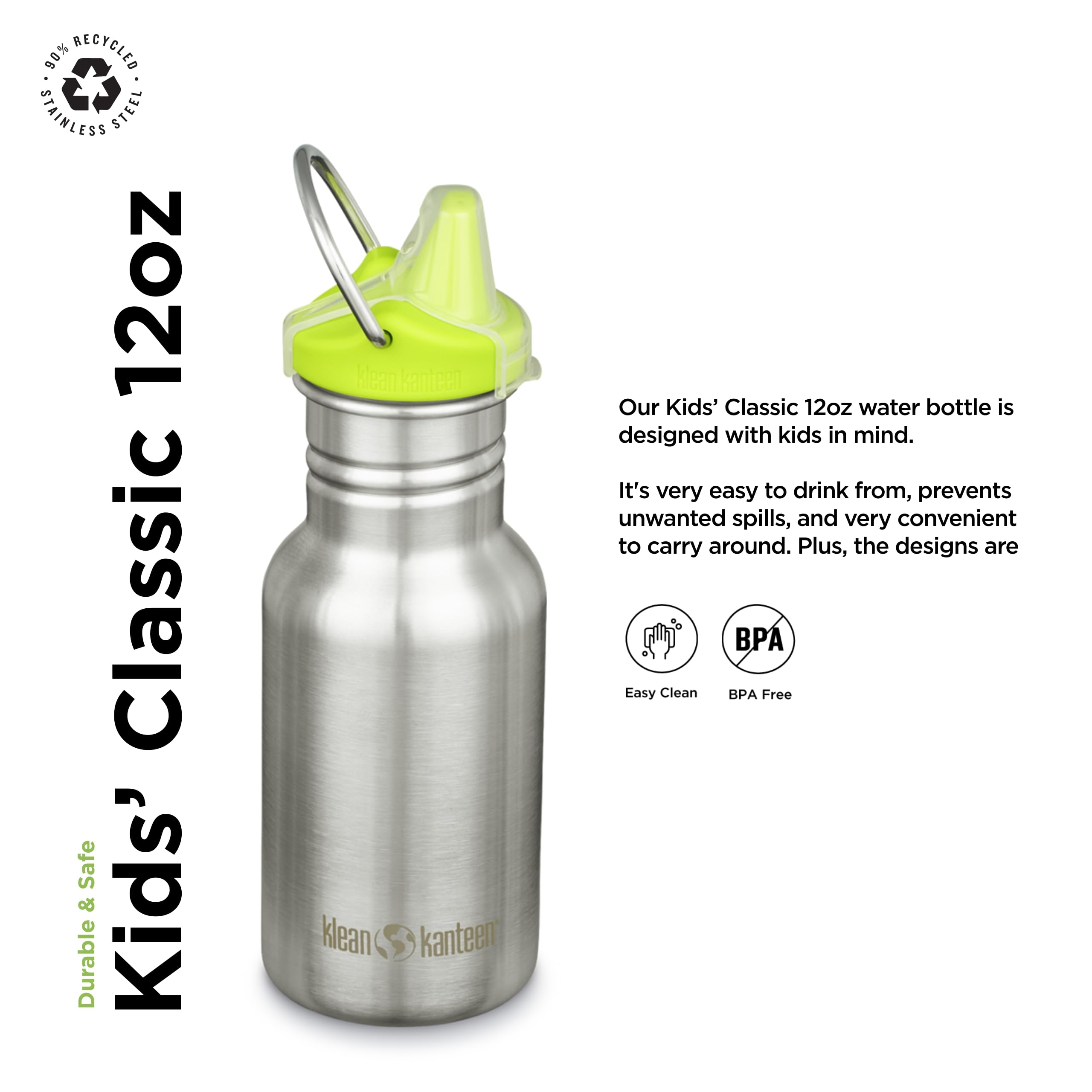 Klean Kanteen Classic Narrow Kid Sippy Stainless Steel Bottle